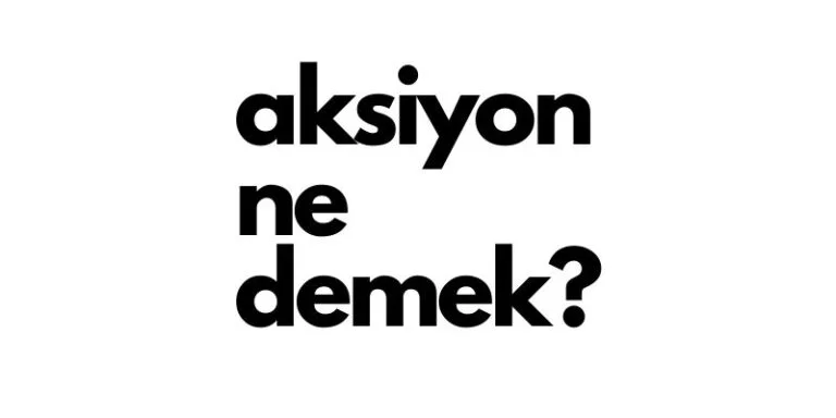 aksiyon ne demek