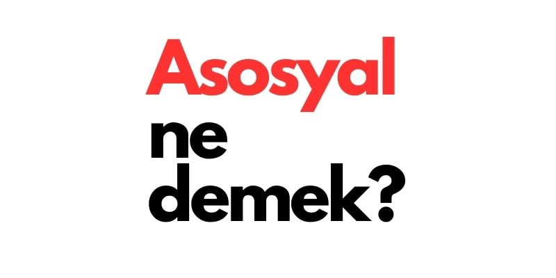 asosyal ne demek