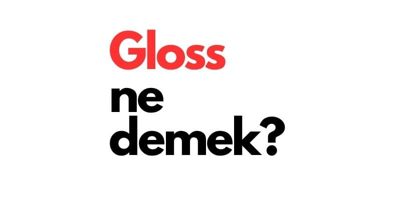 gloss ne demek